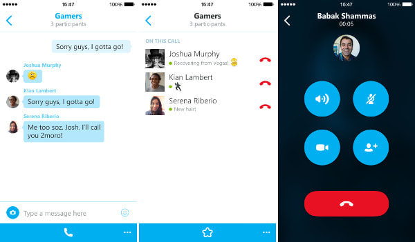iPhone から最大4人のグループ通話を開始可能に-- Skype アプリ更新