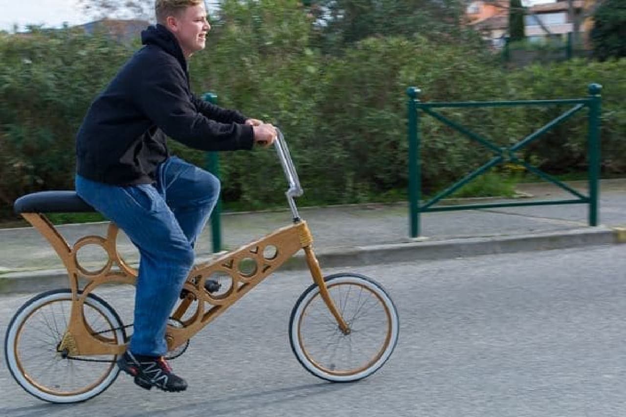 自転車用木製キャンパーと木製自転車を手作りできるWooden Widgetの「Hoopy」と「Foldavan」