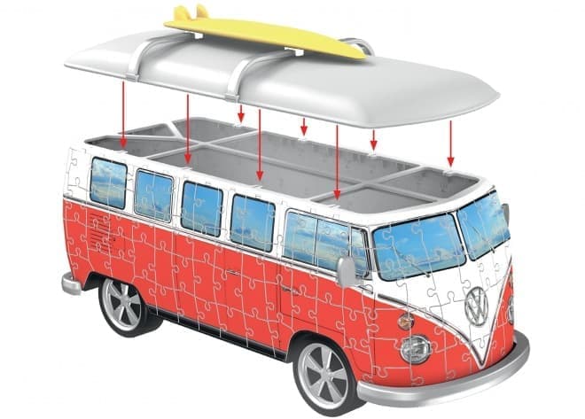 フォルクスワーゲンバスを3Dパズルで楽しむ「Ravensburger Volkswagen T1 Campervan-162ピース3Dパズル」