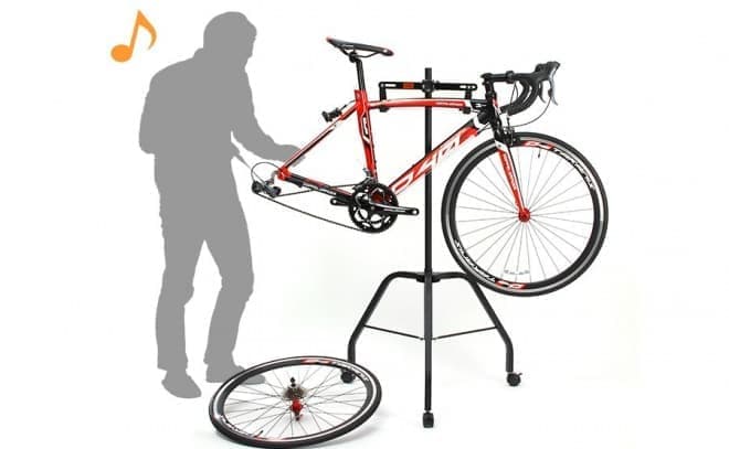 手軽に設置、コロコロ移動―キャスター付き自転車スタンド「バイシクル 