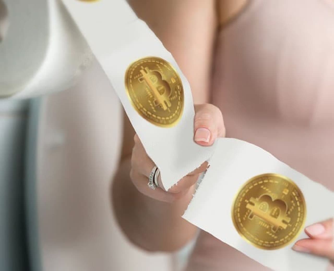 ビットコインのイメージ画像がプリントされたトイレットペーパー「Bitcoin Toilet Paper Roll」
