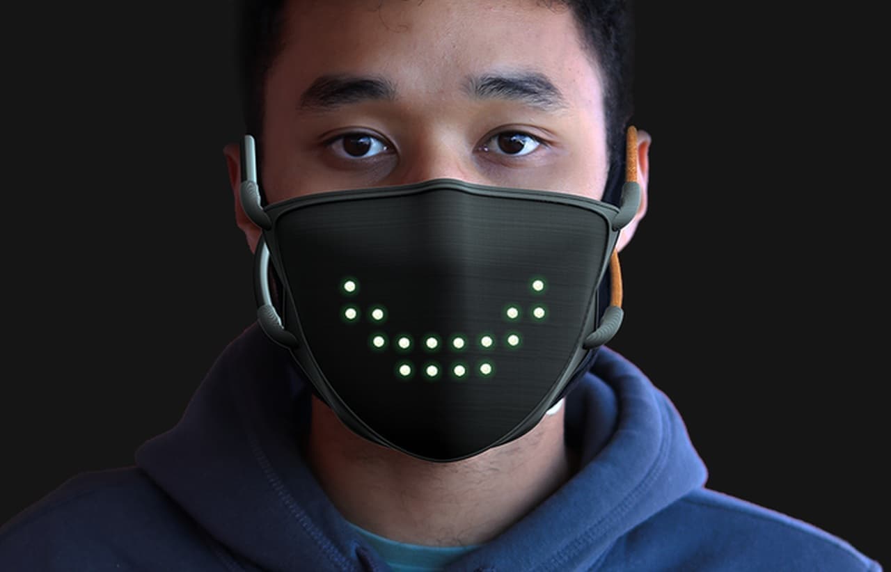あなたが喋ればマスクも喋る ゲームプログラマーが開発した感情や表情をLEDで伝えるマスク「JabberMask」