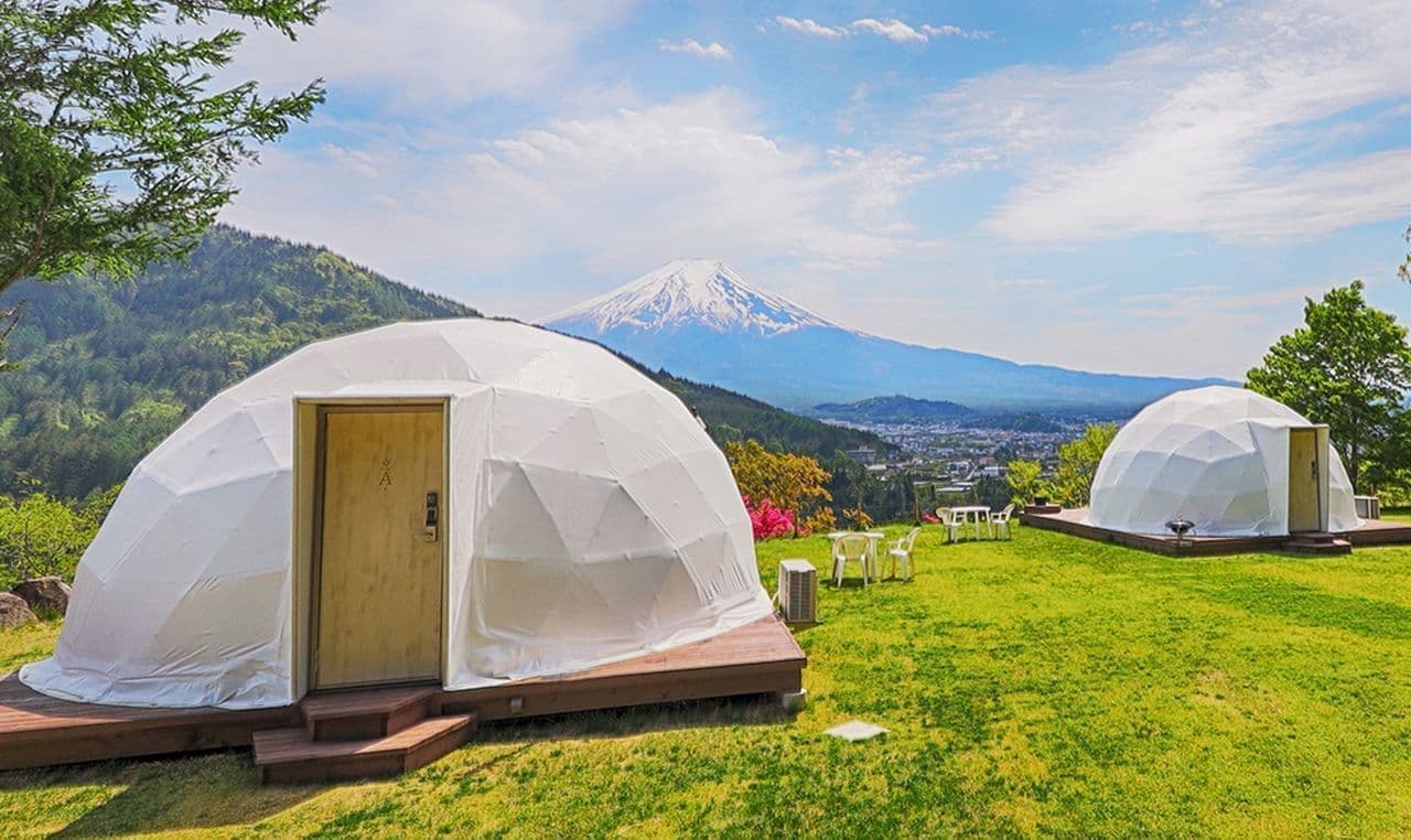 富士山に最も近いまちのグランピング施設に新ドームテント「プレミアムツイン」