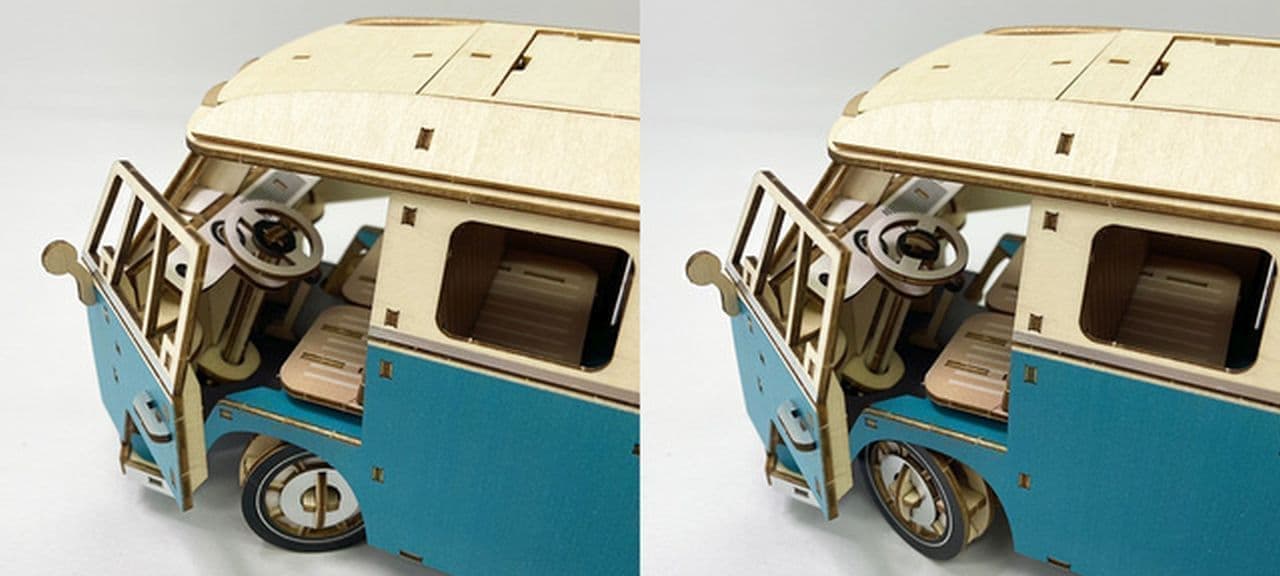 ワーゲンバスが1/18スケールの木製パズルに！VWとコラボした「ki-gu-mi Vintage フォルクスワーゲン T1 キャンパーバン」