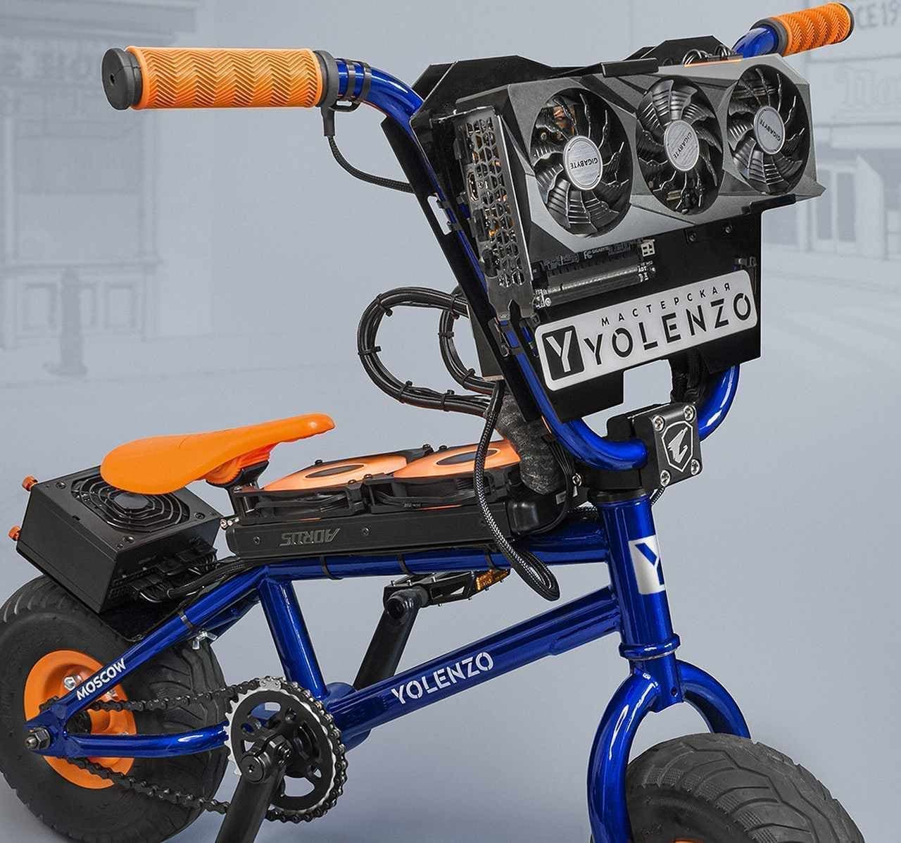 ゲーミングPCが搭載された自転車「Exo Giga Bike」 