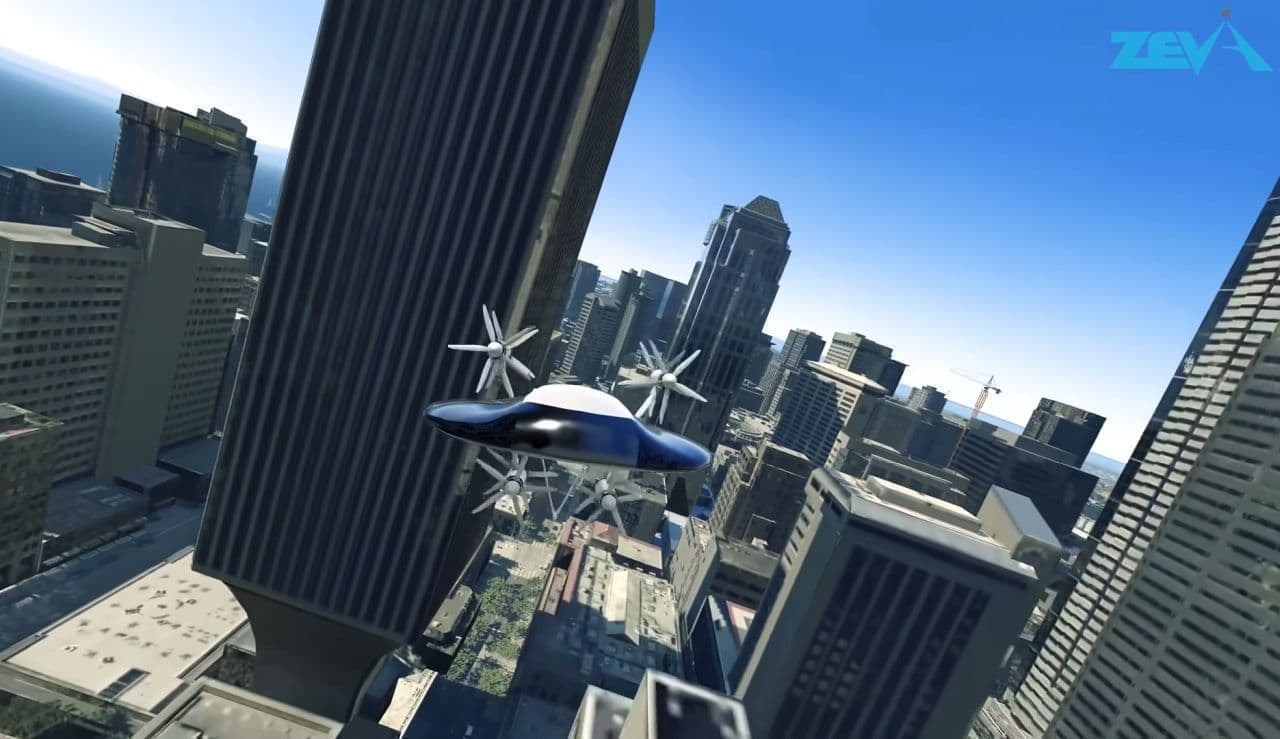 通勤用の電動VTOL ZEVA「ZERO」なら窓から離陸して時速257キロで飛行し オフィスの屋上に着陸できる