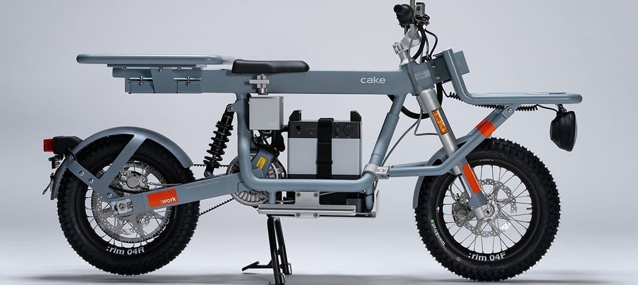 自転車を運べる電動バイクCAKE「Osa」に 配送などでの利用に特化した商用モデル「Osa :work」