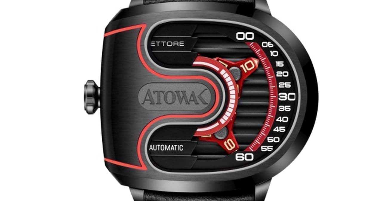 ヘアピンカーブデザインの腕時計「ATOWAK ETTORE」Makuakeに登場 ― 時刻表示にWandering Hour方式を採用
