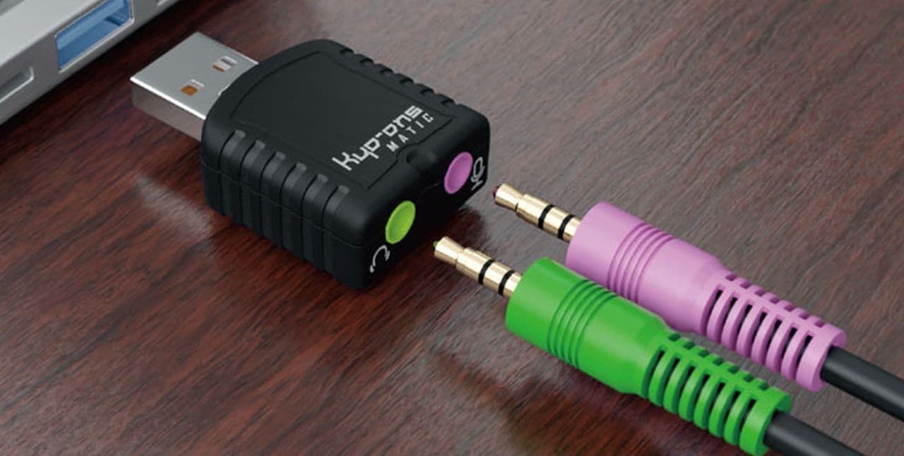 USBポートに3.5mmイヤホン＆マイクプラグを接続可能にするサウンドアダプタ「Kyo-ons MATIC」