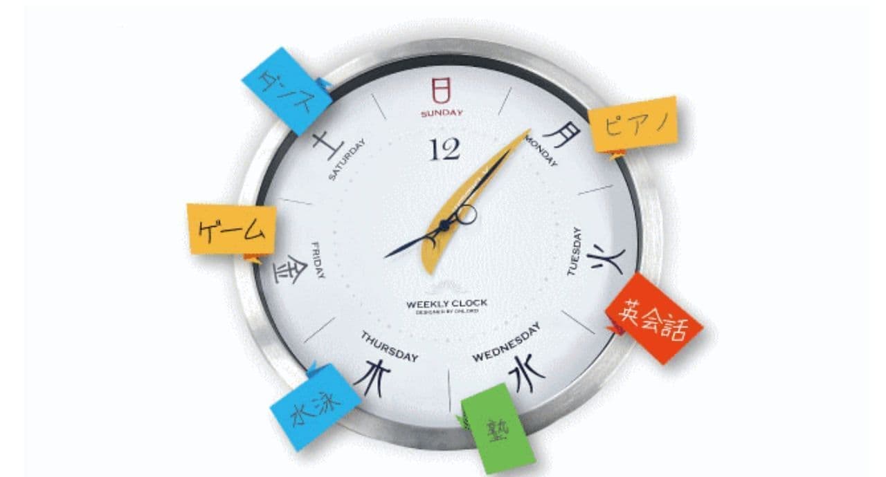 「今日って何曜日だっけ？」がひと目でわかる掛け時計「今日はなん曜日」Makuakeに登場