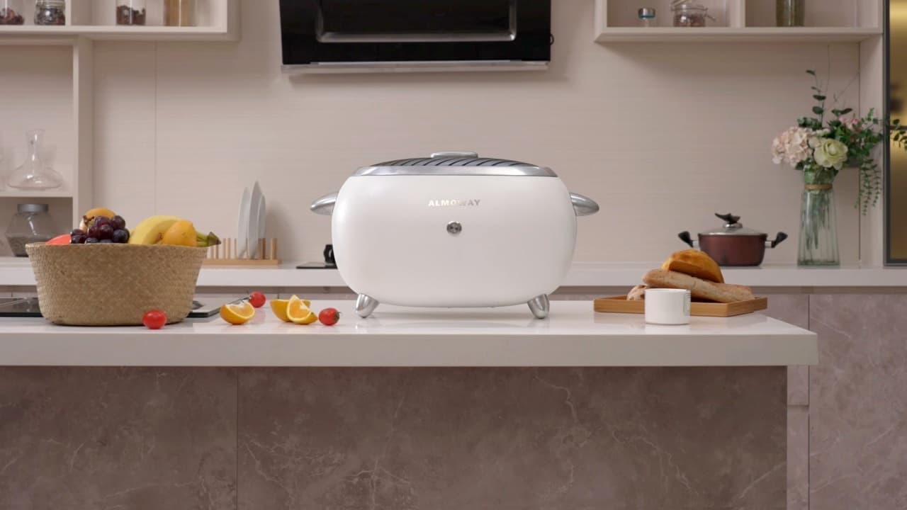キッチンのカウンタートップに置く生ゴミ処理機「Almoway」 レトロ可愛いデザイン