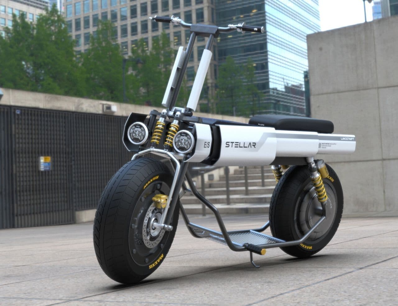 太陽光で走る電動バイクのコンセプトモデル「Stellar Landcraft」 