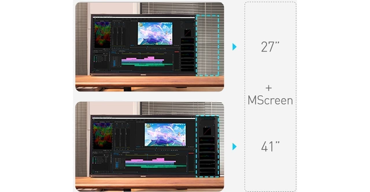 アスペクト比32：9のモニター「MScreen」 