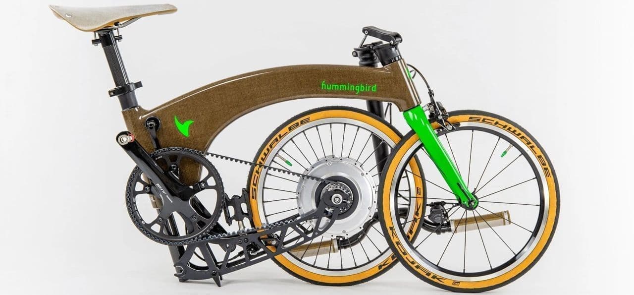 “ネコ2匹分の折り畳み自転車”で知られるHummingbirdが 100％天然由来のフラックスを採用したモデル「Flax Folding Bike」