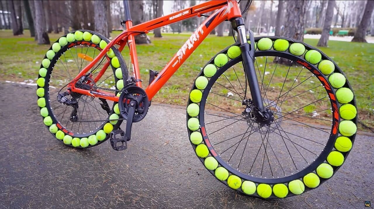 ウクライナThe Qがテニスボール製自転車用タイヤを製作 