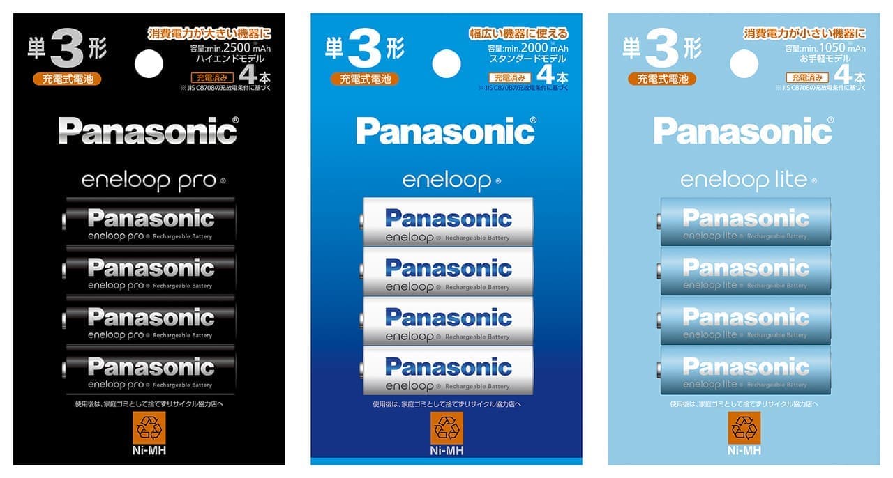 パナソニック 充電池ブランド名を「エネループ」に統一