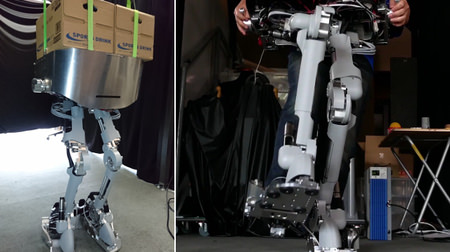 人間に「ロボットの足」をつけたして重いものを運ぶパワーローダー