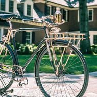 フレームを銅メッキし、ワニ革で装飾した自転車…デトロイトのクラフトマンシップを感じる「WHEELMEN PYTHON WRAPPED BICYCLE」