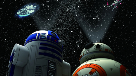 スター・ウォーズ「R2-D2」と「BB-8」のかたちをした家庭用プラネタリウム