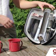 持ち運べる太陽光ポット（湯沸かし器）「GoSun Go」－キャンプ場で火を使わずに、コーヒーや紅茶を