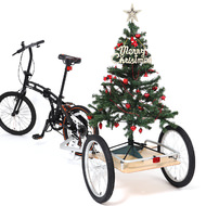 年末の買い出しは自転車で―「ウッディサイクルトレーラー」なら、クリスマスツリーも運べる