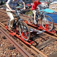 廃線レール上を自転車で走るGattan Go!!（ガッタンゴー）に、絶景を楽しめる「渓谷コース」