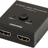 小さな2ポートHDMIセレクター「GH-HSWE2-BK」―1台のPCで2台のディスプレイと接続