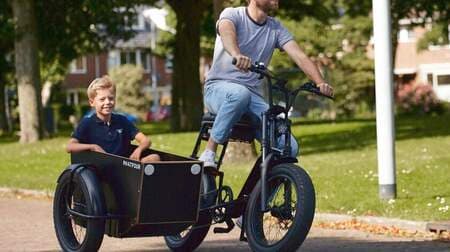 自転車用のサイドカーPhatfour「Sidecar」 倒れにくく子どもの顔を確認しやすい