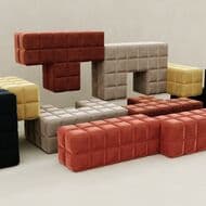 テトリスブロックみたい！パーツを組み合わせて使うソファ Sara Hayat「The Tetris」 大きなレゴブロックとして遊ぶことも？