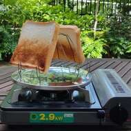カセットコンロで食パンを焼く！ ― ダイソー「キャンピングトースター」でヘルシートースト