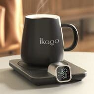 飲み物を好みの温度でキープするコースター「ikago Heat Coaster Pro」 仕事をしながら少しずつドリンクを飲む人向けにデザイン