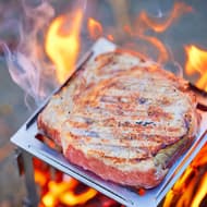ogawa「肉も焼ける“ステンレス”焚き火台SOLO」ソロキャンでじっくり炎を楽しめる 鍋やフライパンもOK