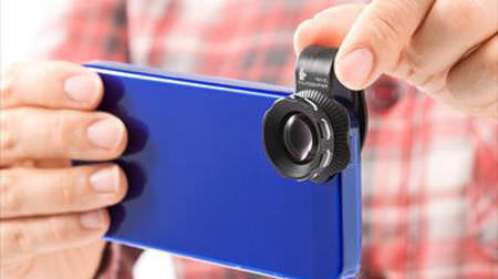 iPhone にクリップで取り付けられる2倍望遠カメラレンズキット--サンワサプライ