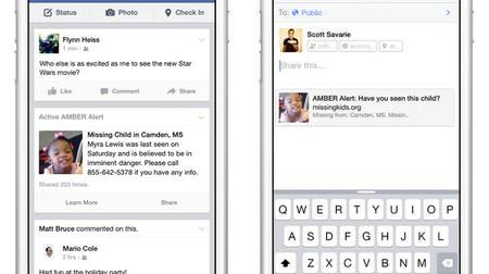 米国 Facebook、子どもの誘拐事件の捜査を助ける「アンバーアラート」をフィードに